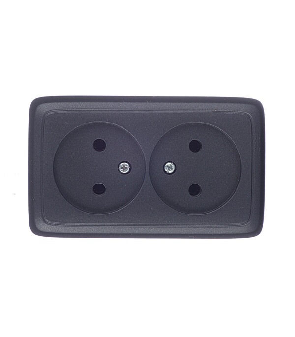 Розетка Hegel Alfa накладная черная (РА16-143-08)