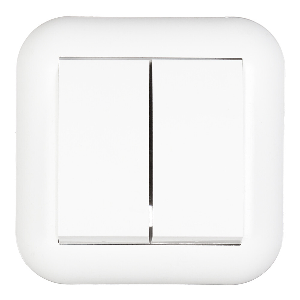 Выключатель Svet Эконом двухклавишный встраиваемый белый (0602-00101/0601-00061)