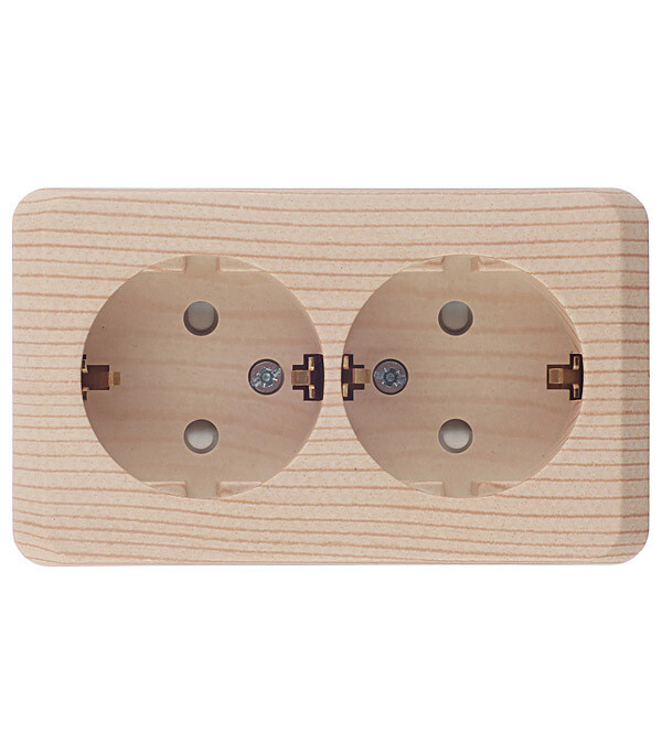 Розетка Systeme Electric Этюд накладная сосна со шторками (PA16-008D)