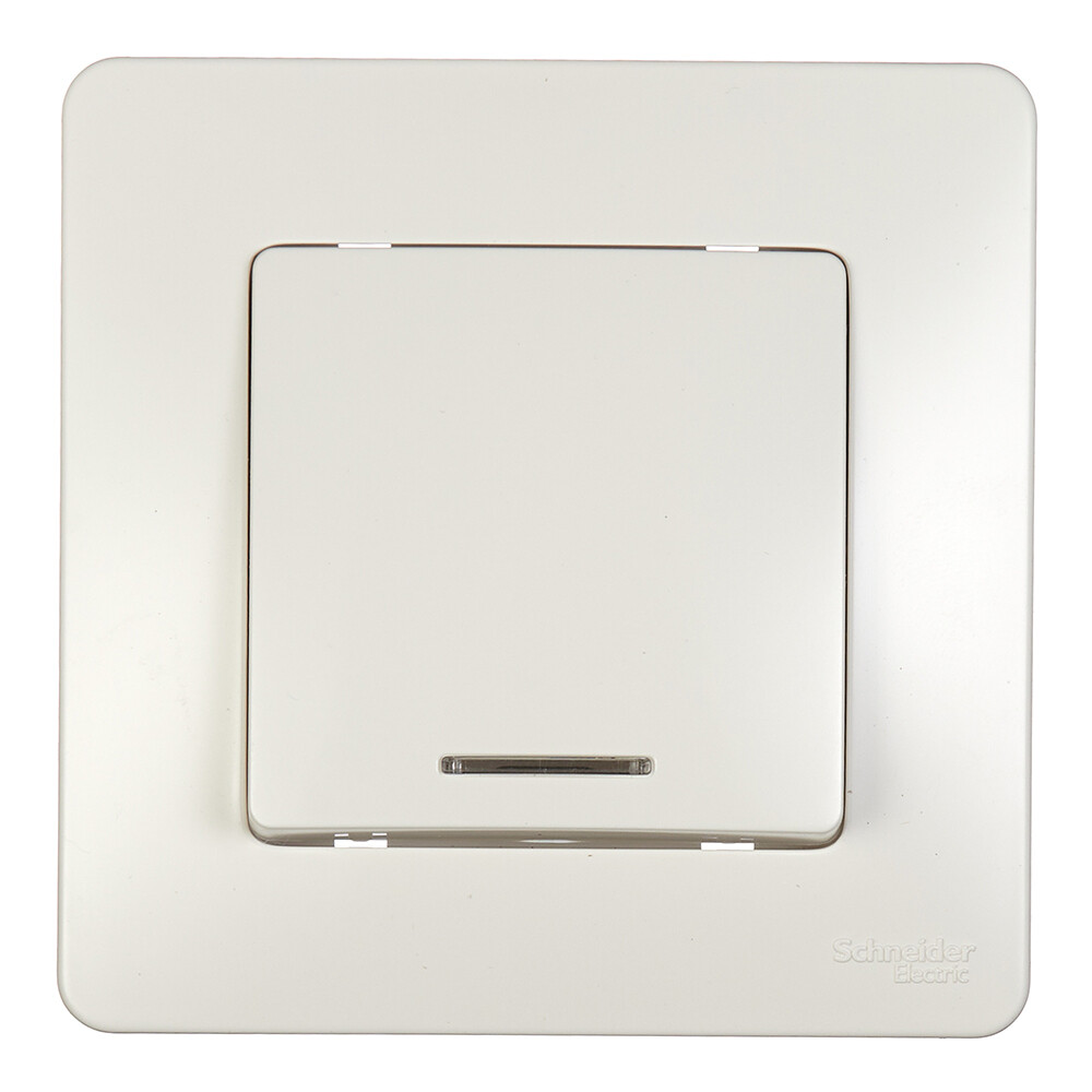 Выключатель Systeme Electric Blanca одноклавишный встраиваемый молочный с подсветкой (BLNVS010112)