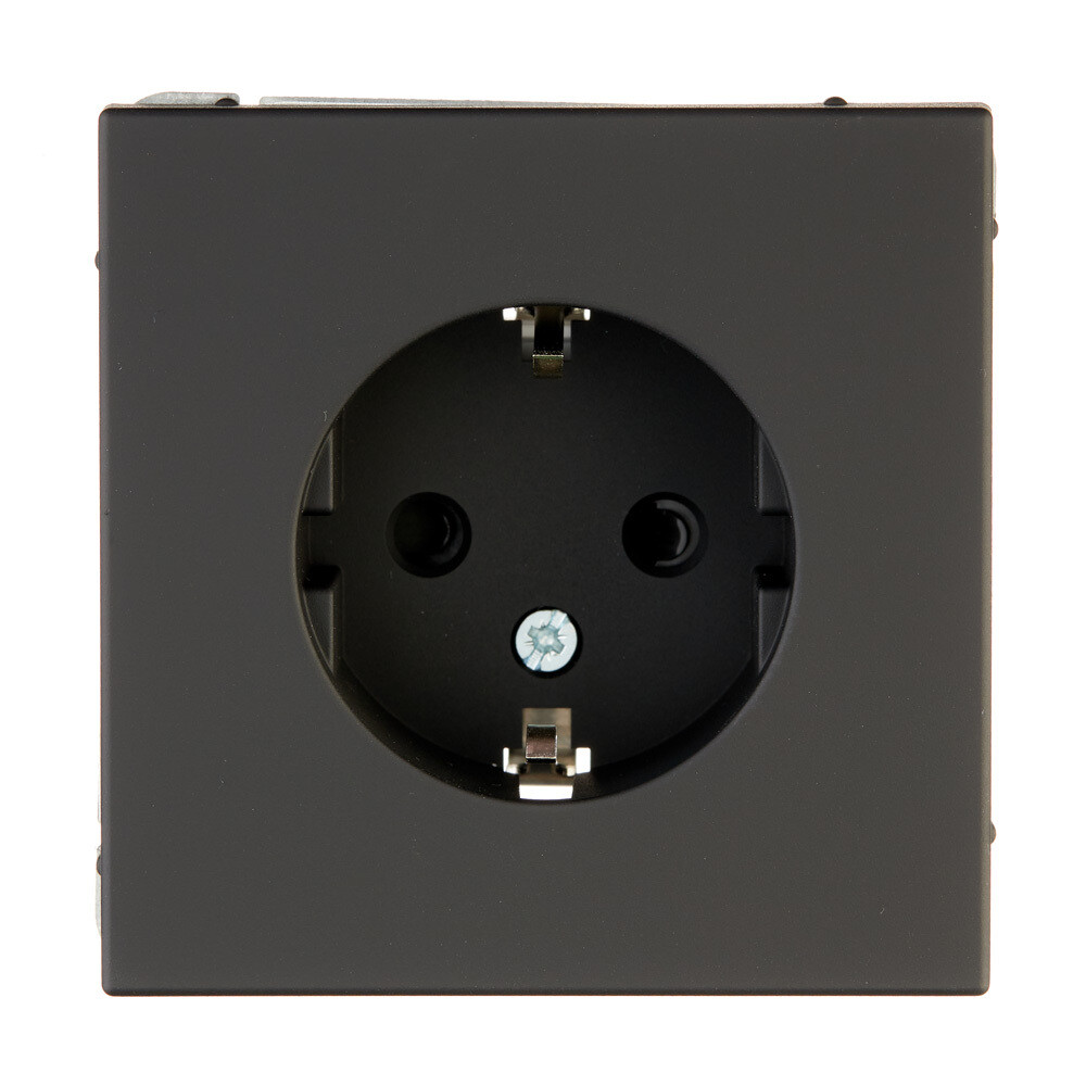 Розетка Systeme Electric ArtGallery встраиваемая карбон со шторками (GAL001045)