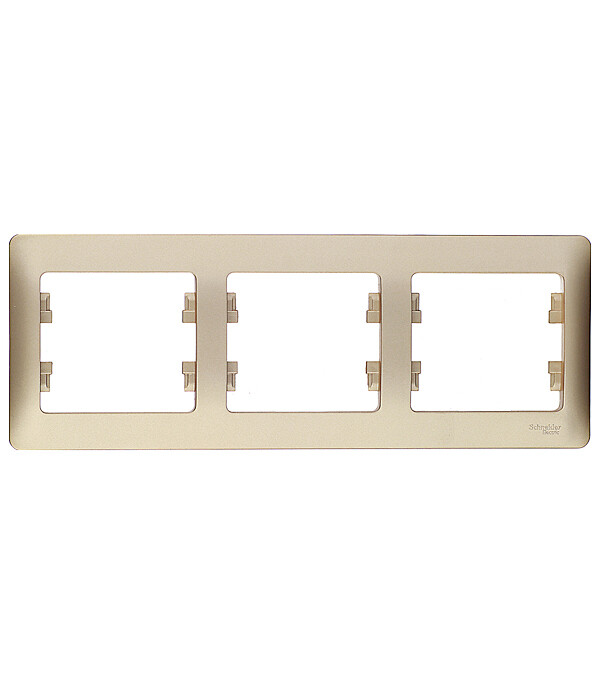 Рамка Systeme Electric Glossa трехместная титан (GSL000403)