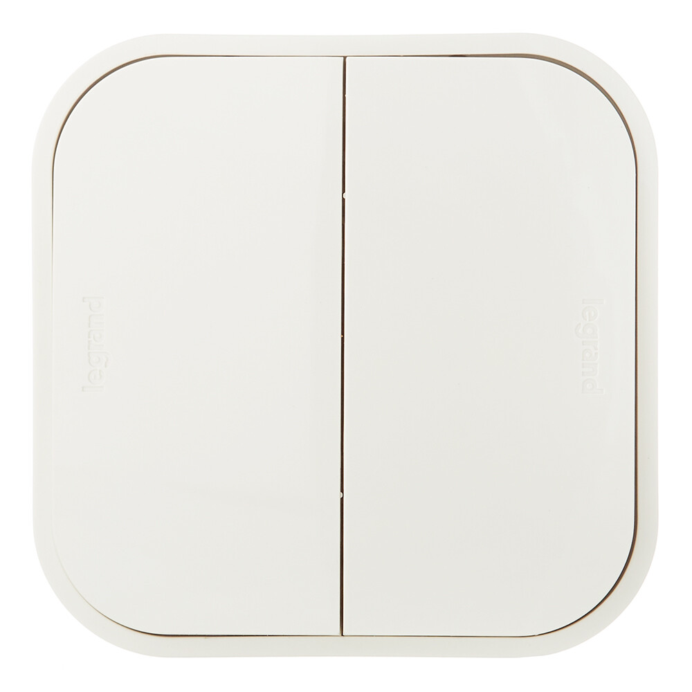 Переключатель Legrand Quteo двухклавишный накладной слоновая кость (782236)
