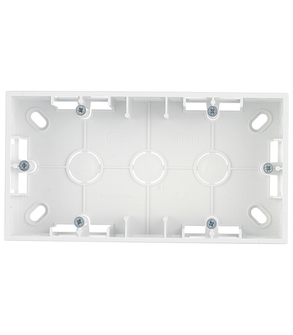 Коробка монтажная Simon 15 двухместная накладная белая (1590752-030)
