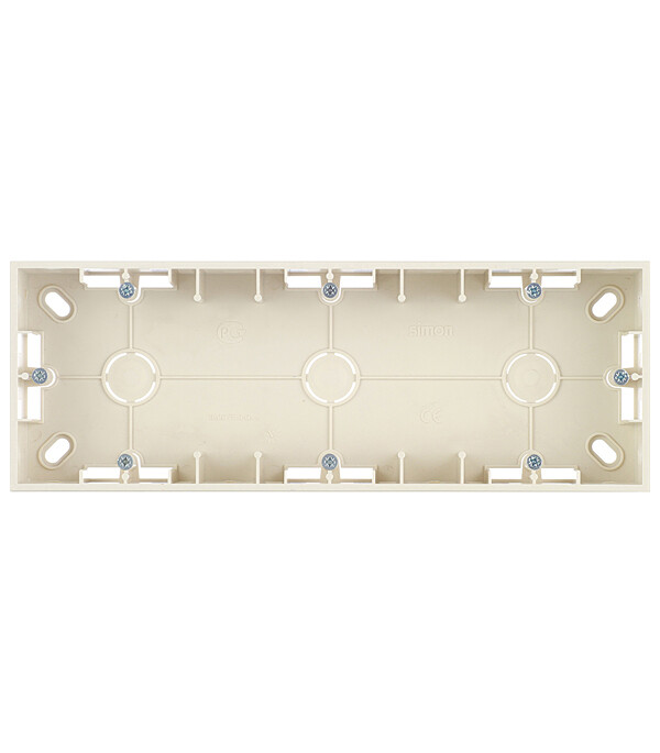 Коробка монтажная Simon 15 трехместная накладная слоновая кость (1590753-031)