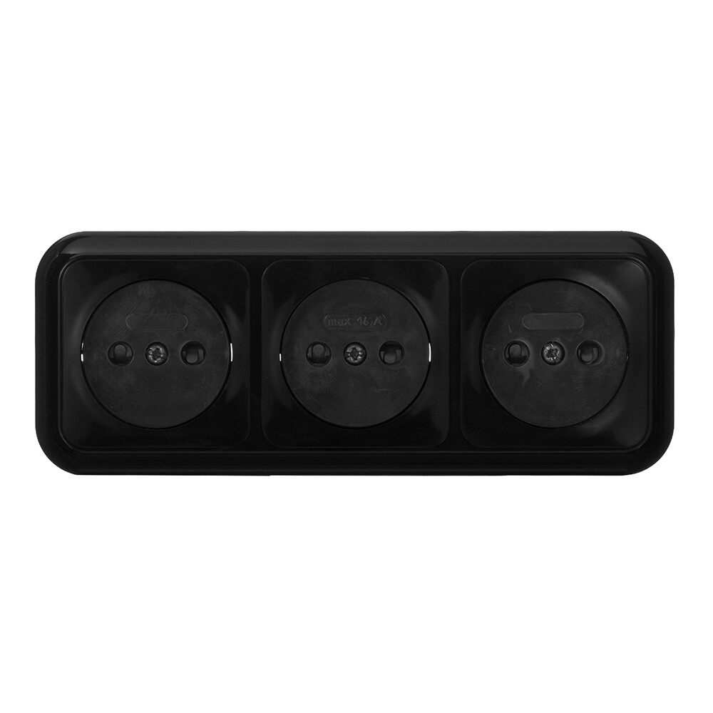 Розетка Svet накладная черная со шторками (EV0361-8331/4906)