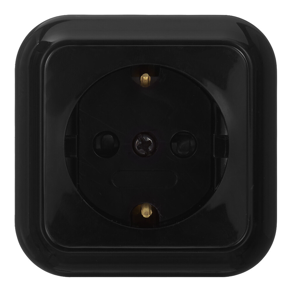 Розетка Svet накладная черная со шторками (EV0361-8411/4944)