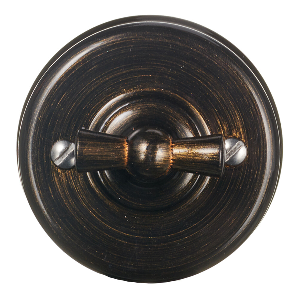 Выключатель Bironi Лизетта одноклавишный накладной бронза ретро (B1-201-25)