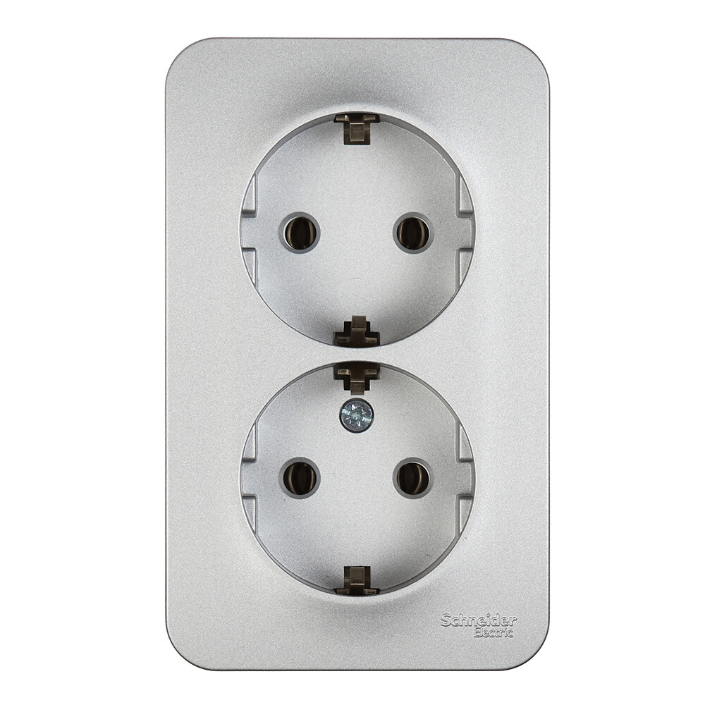 Розетка Systeme Electric Blanca накладная алюминий (BLNRA010213)