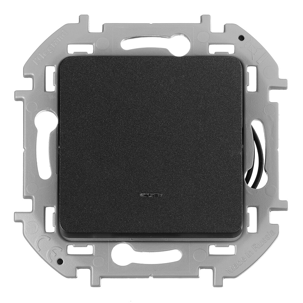 Выключатель Legrand Inspiria одноклавишный встраиваемый антрацит с подсветкой (673613)