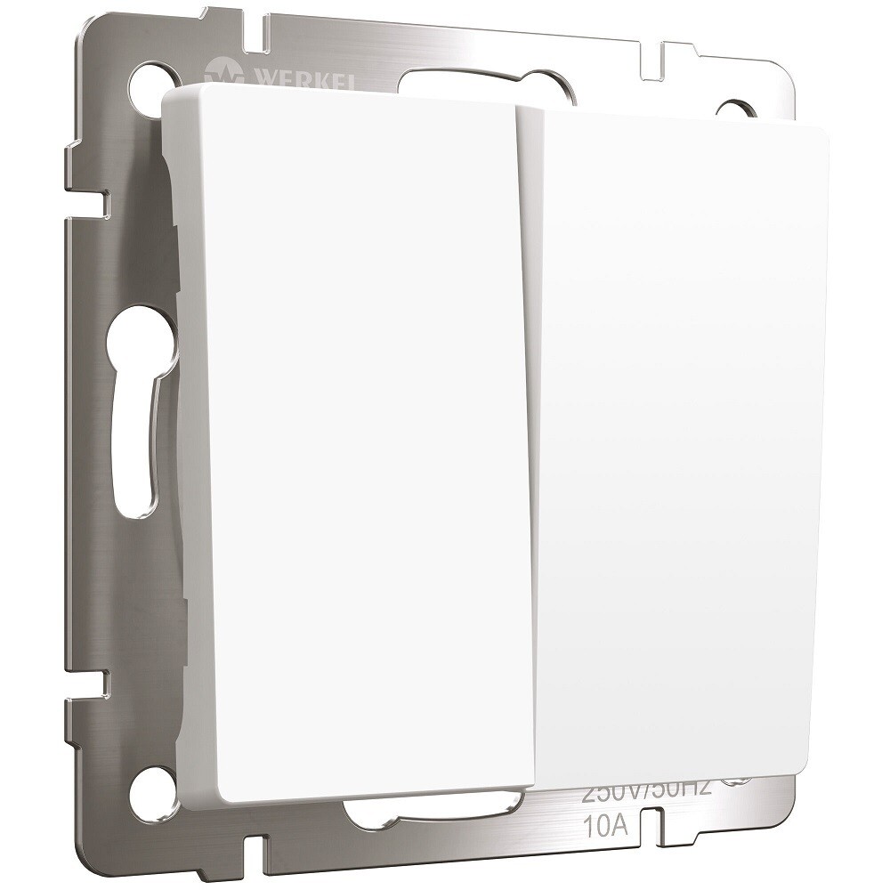 Выключатель Werkel двухклавишный встраиваемый белый матовый проходной (a059272)