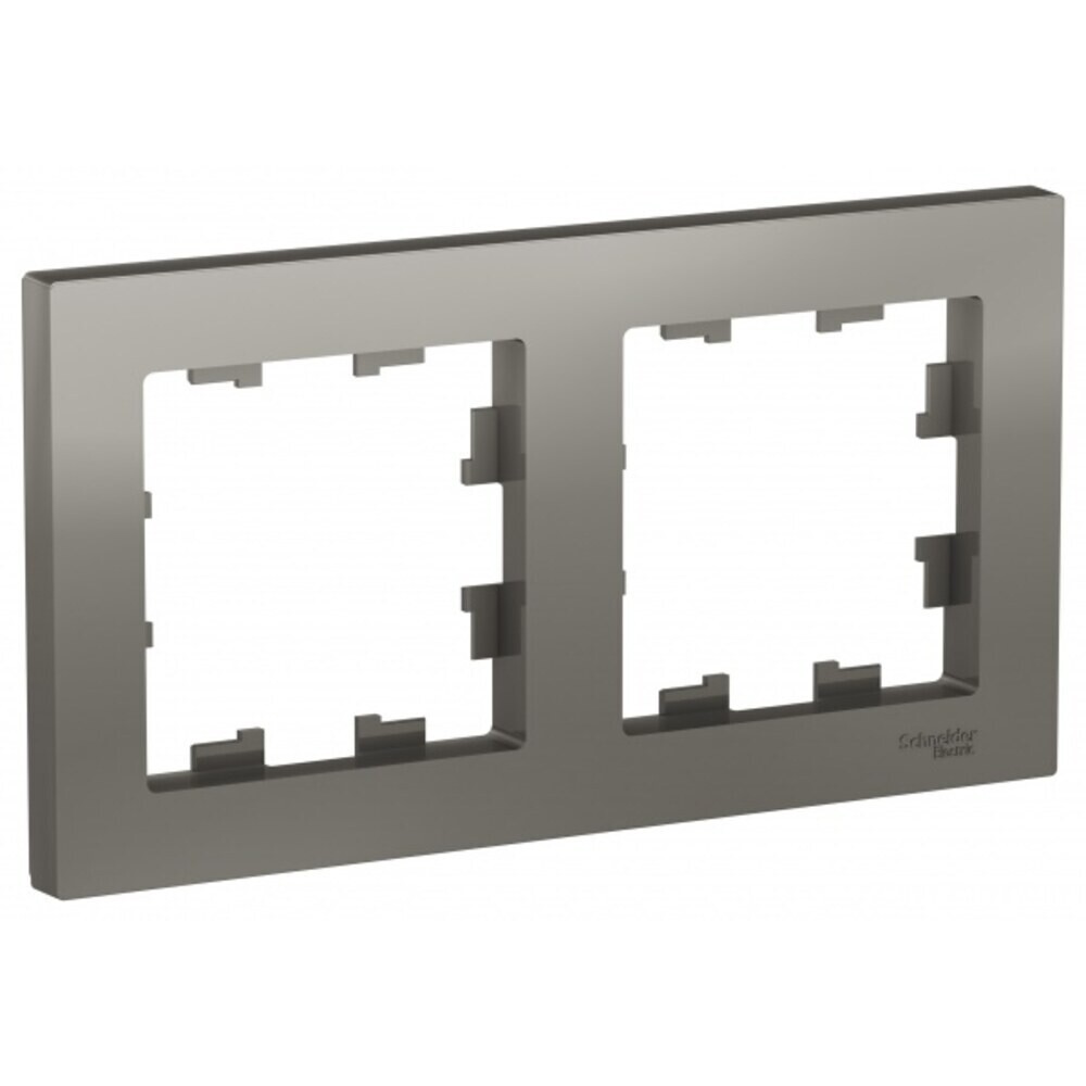 Рамка Systeme Electric AtlasDesign двухместная сталь (ATN000902)