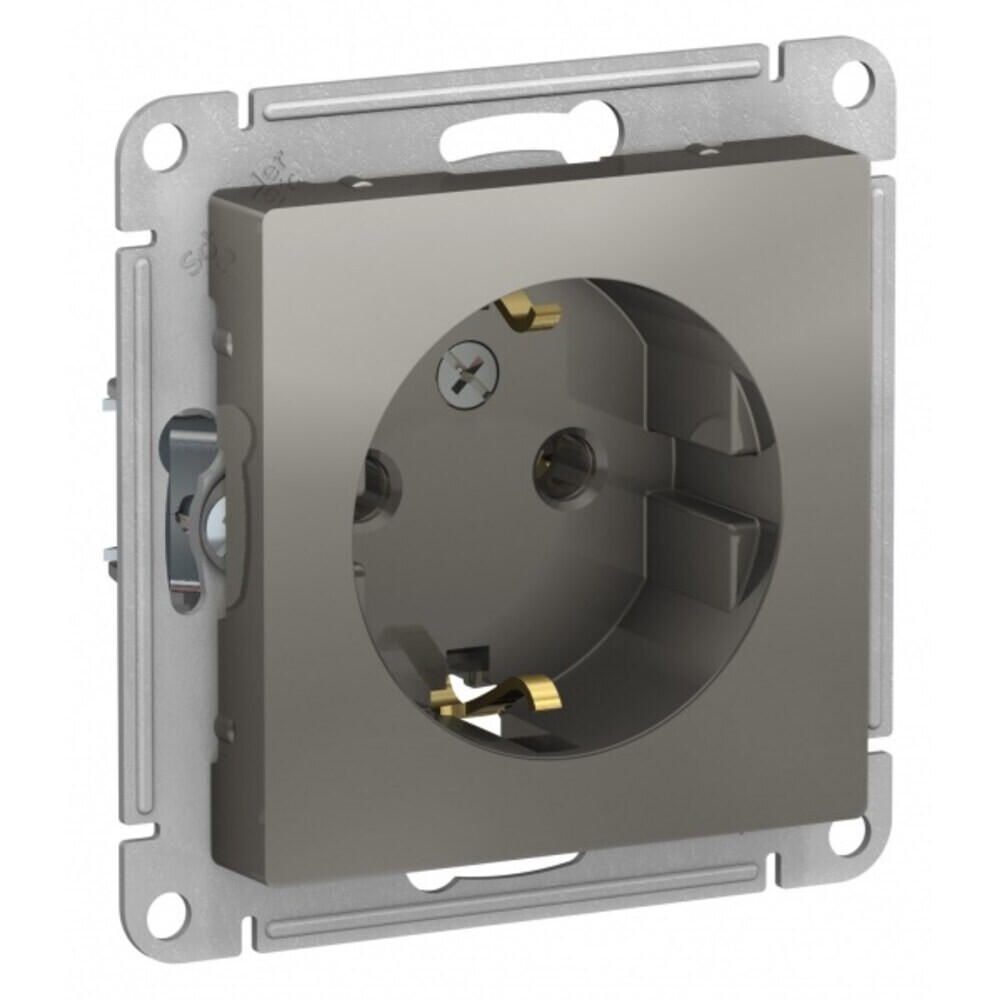 Розетка Systeme Electric AtlasDesign встраиваемая сталь (ATN000943)