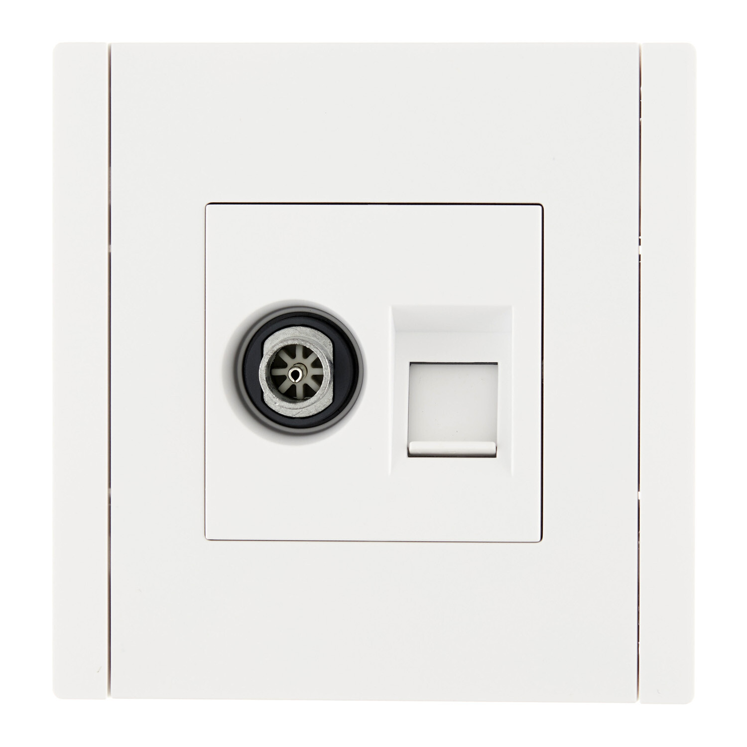 Розетка телевизионная/ компьютерная IEK Forte&Piano FP236 встраиваемая белая TV/ RJ45 (FP-AK20-1-K01)