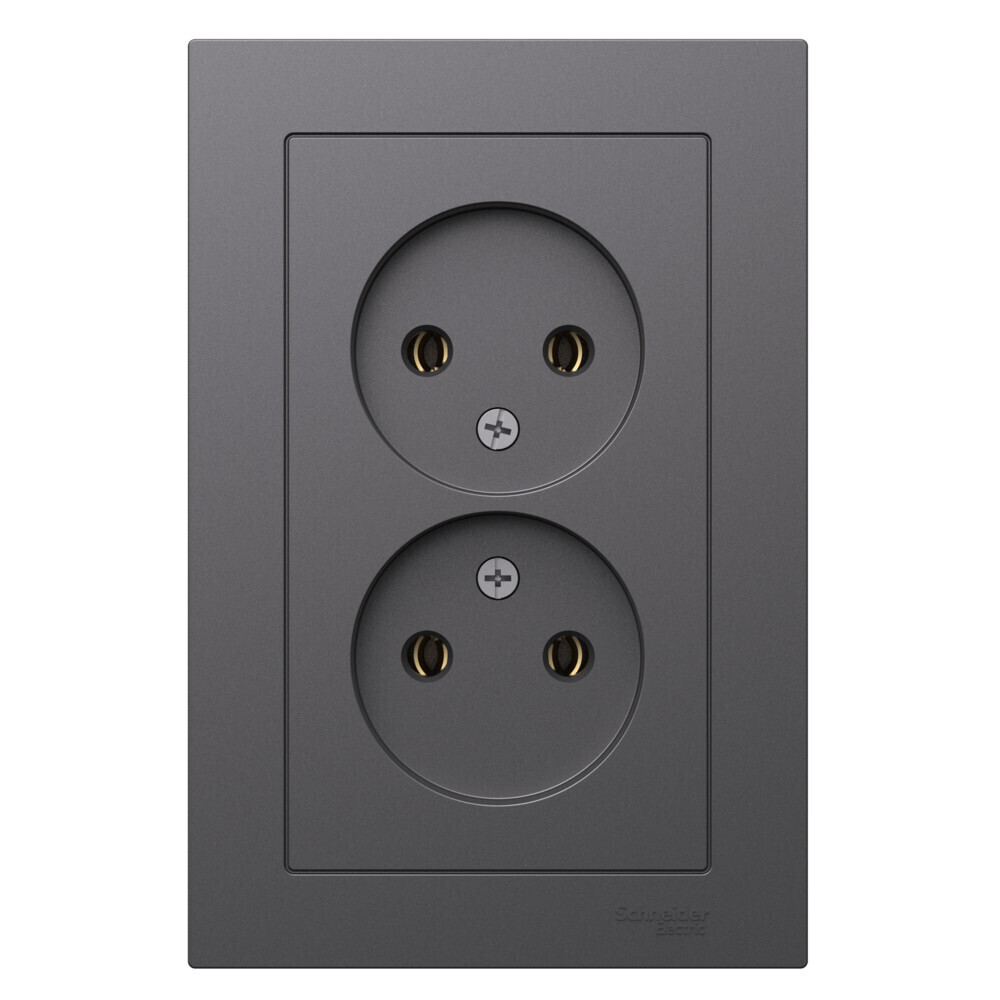 Розетка Systeme Electric AtlasDesign встраиваемая базальт (ATN001420)
