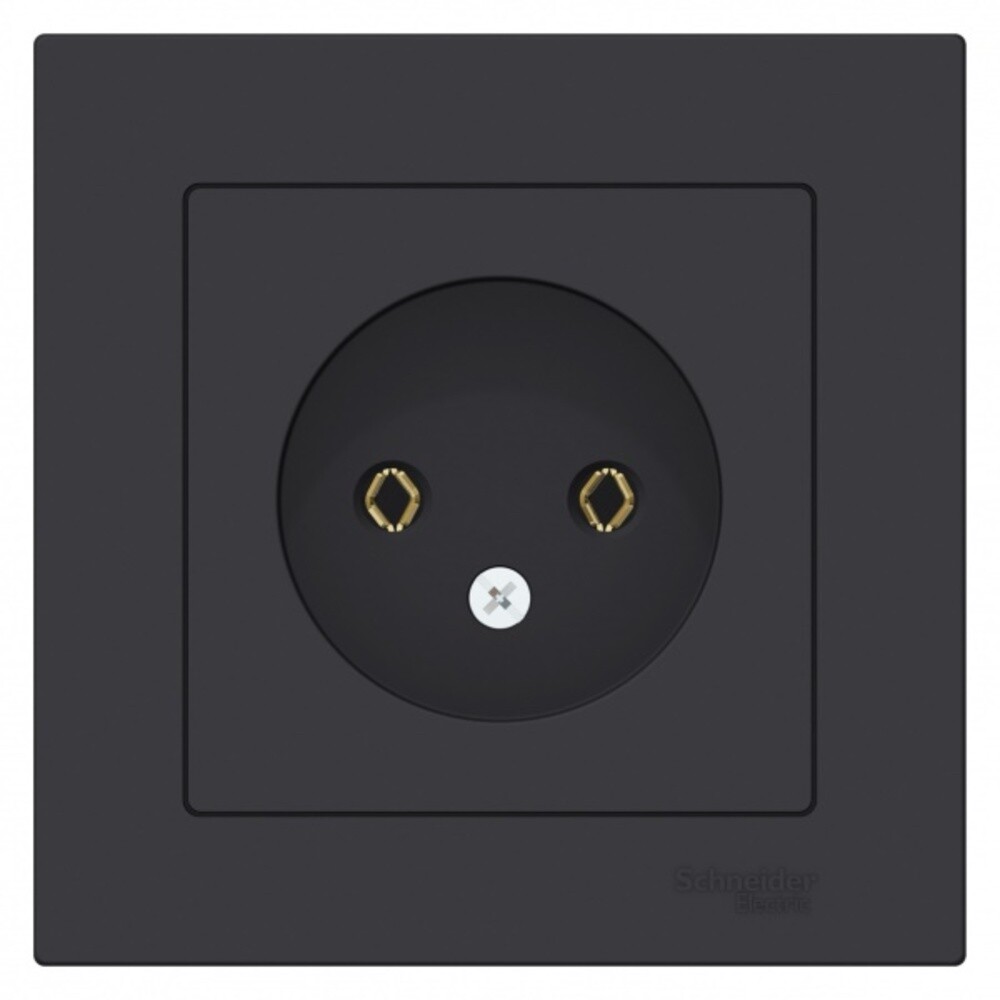 Розетка Systeme Electric AtlasDesign встраиваемая карбон (ATN001040)