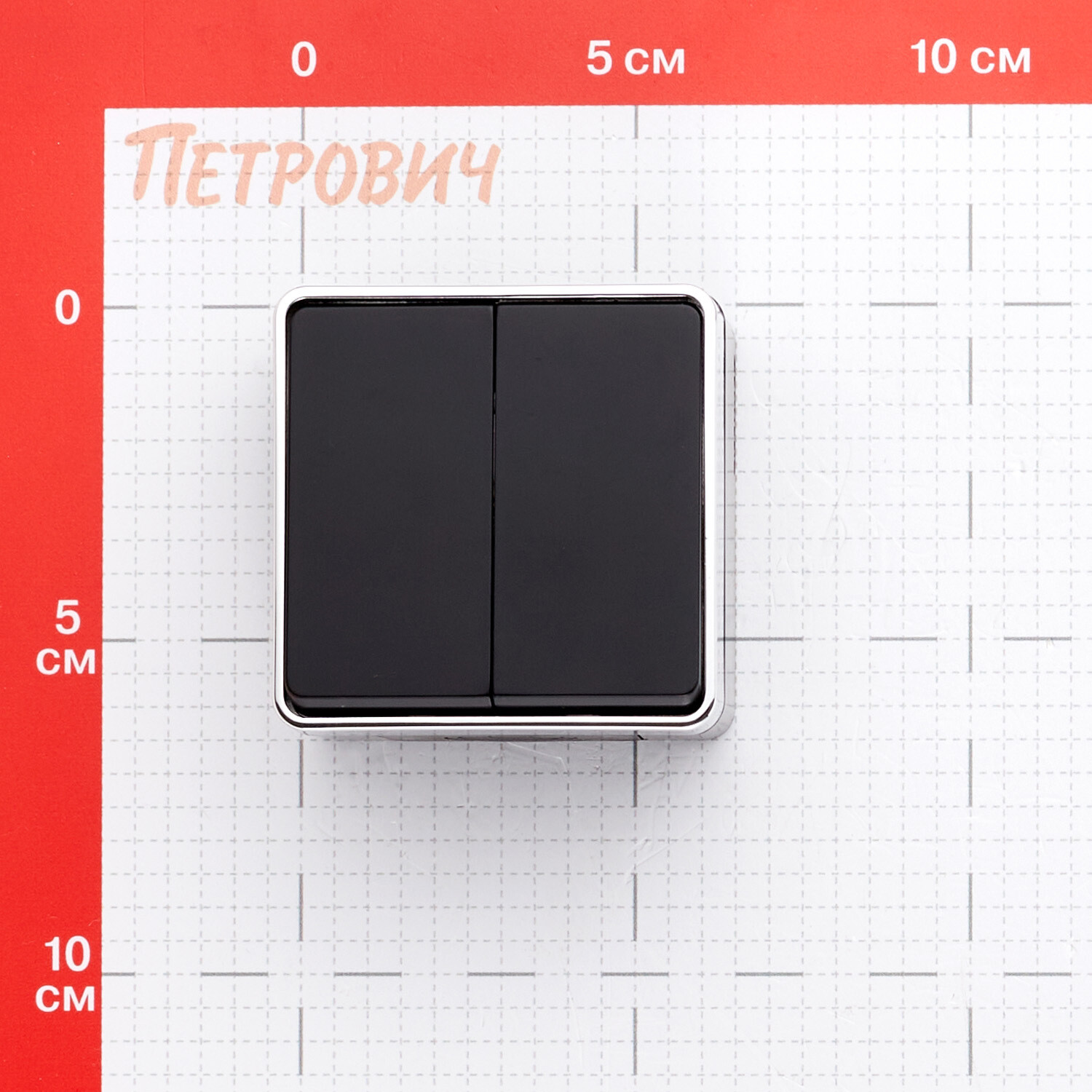 Выключатель Werkel Gallant двухклавишный накладной черный/хром (a050976)