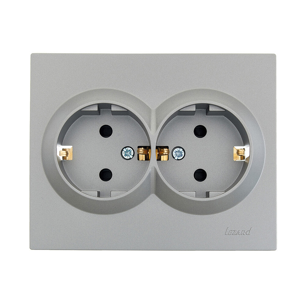 Розетка Lezard Vesna встраиваемая платина со шторками (742-3500-178B)