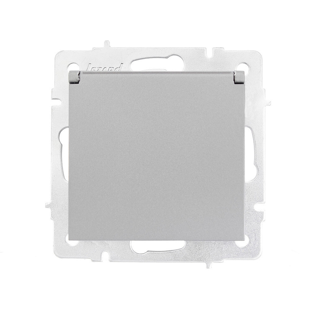 Розетка Lezard Vesna встраиваемая платина с крышкой (742-3588-123B)