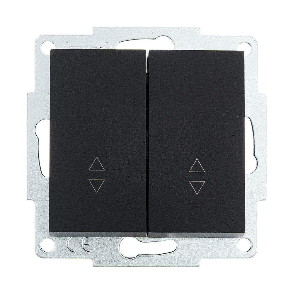 Выключатель Lezard Vesna двухклавишный встраиваемый черный бархат проходной (742-4288-106)