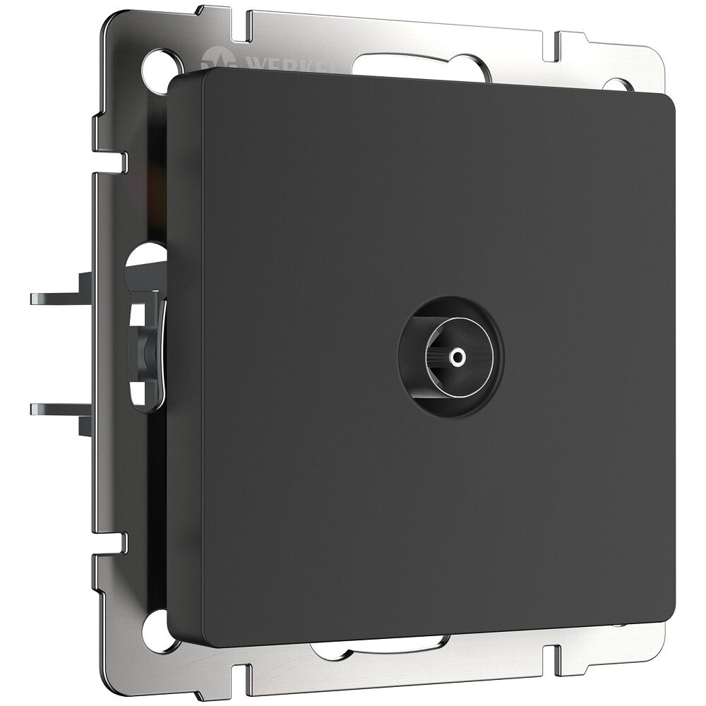 Розетка телевизионная Werkel встраиваемая черная матовая (a051612)