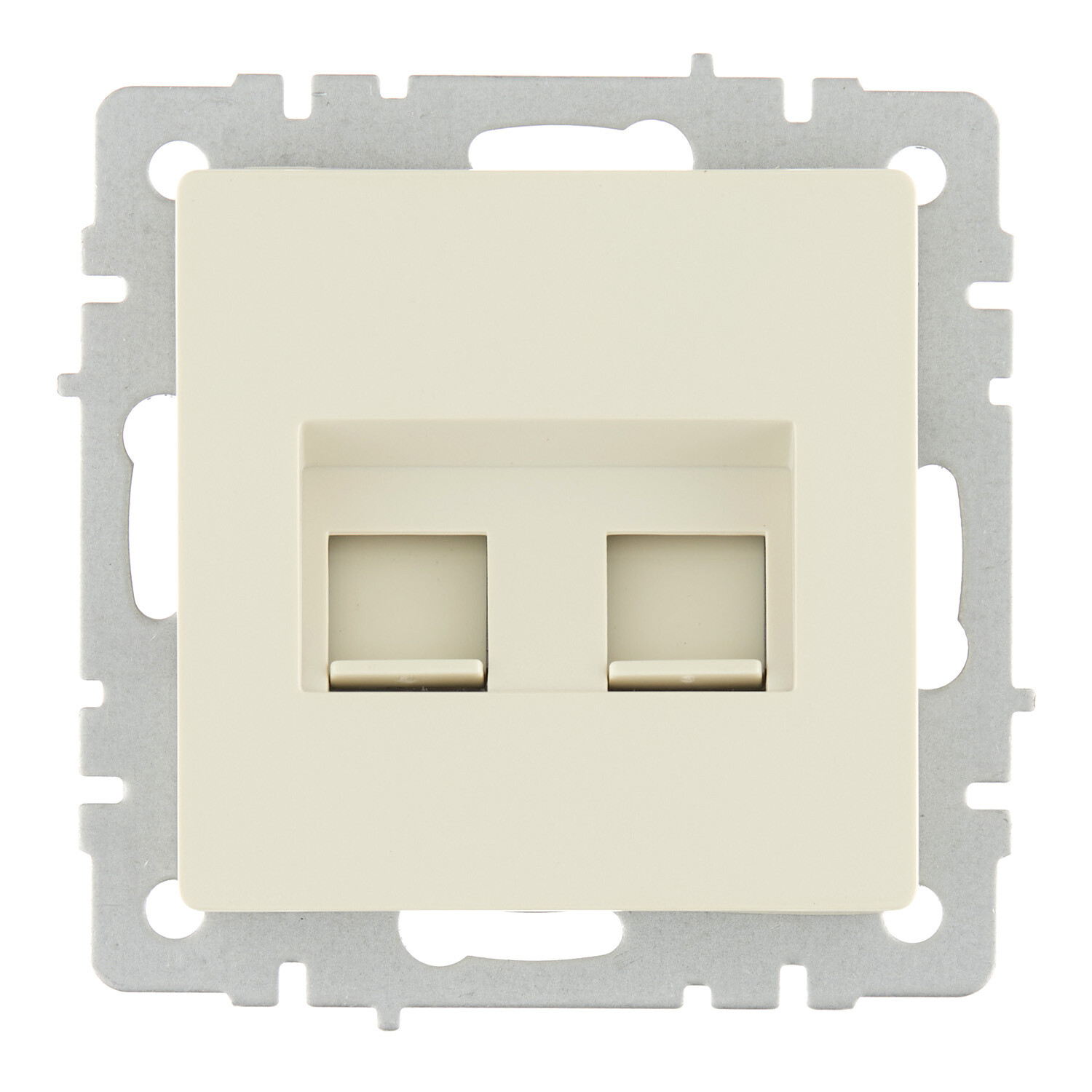 Розетка компьютерная IEK Brite РК10-2-БрКр встраиваемая бежевая 2хRJ45 (BR-K20-1-K10)