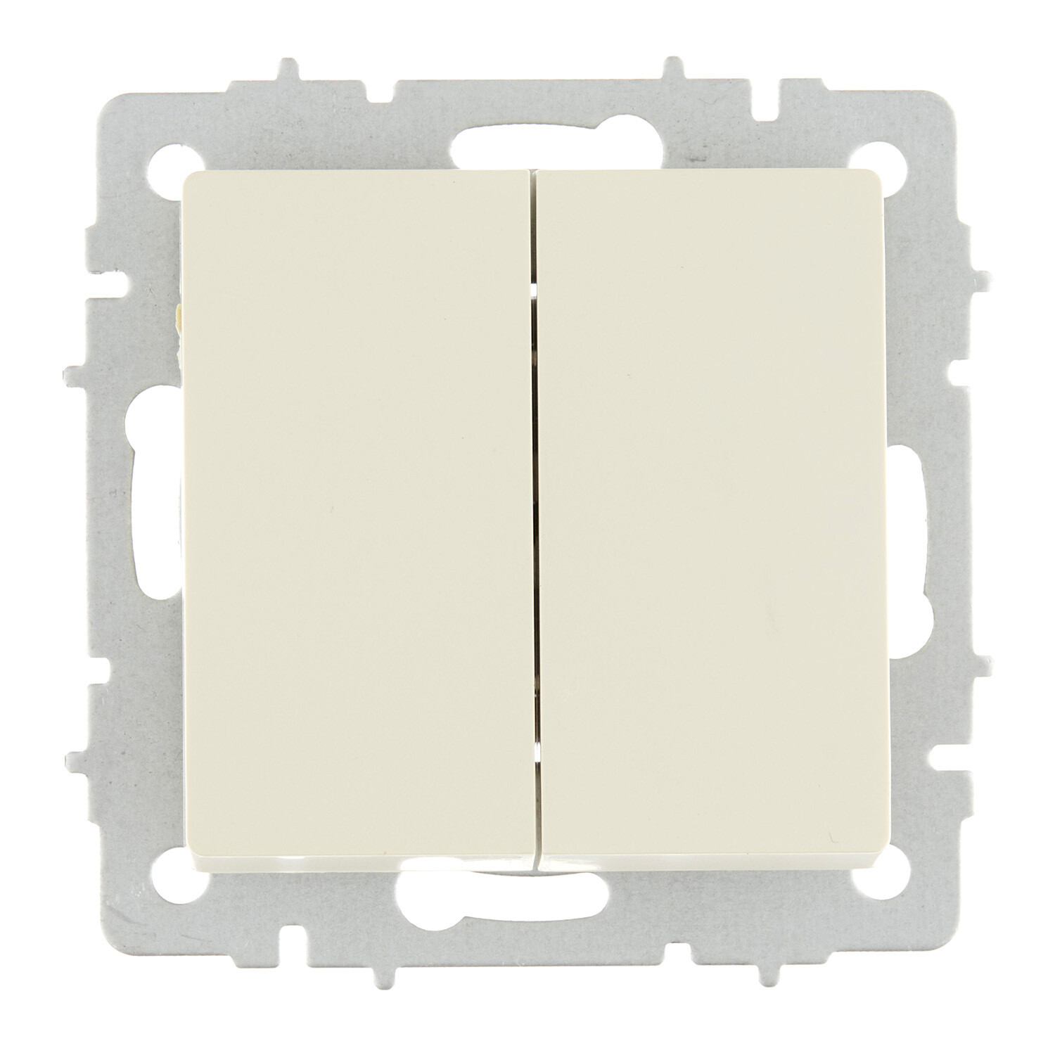 Выключатель IEK Brite ВС10-2-6-БрКр двухклавишный встраиваемый бежевый проходной (BR-V22-0-10-K10)