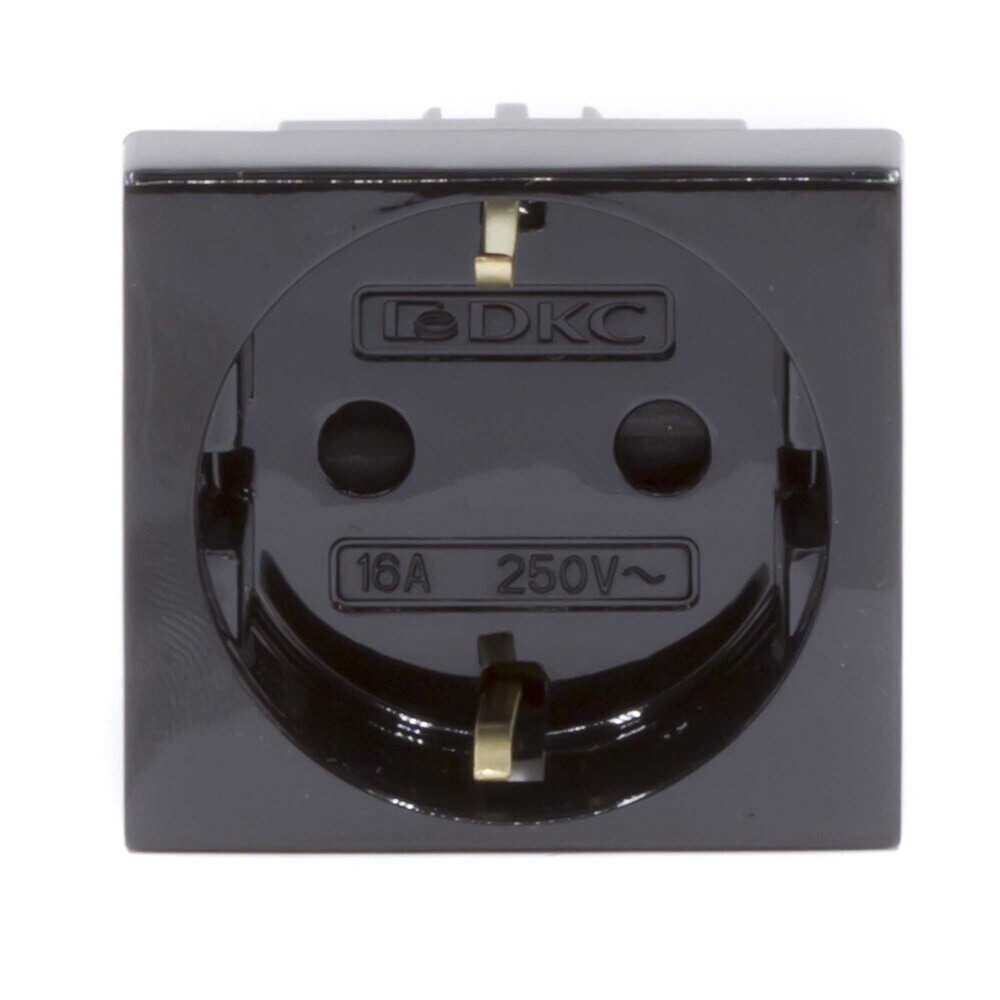 Розетка для кабель-канала DKC Viva черная со шторками 2 модуля (45205)