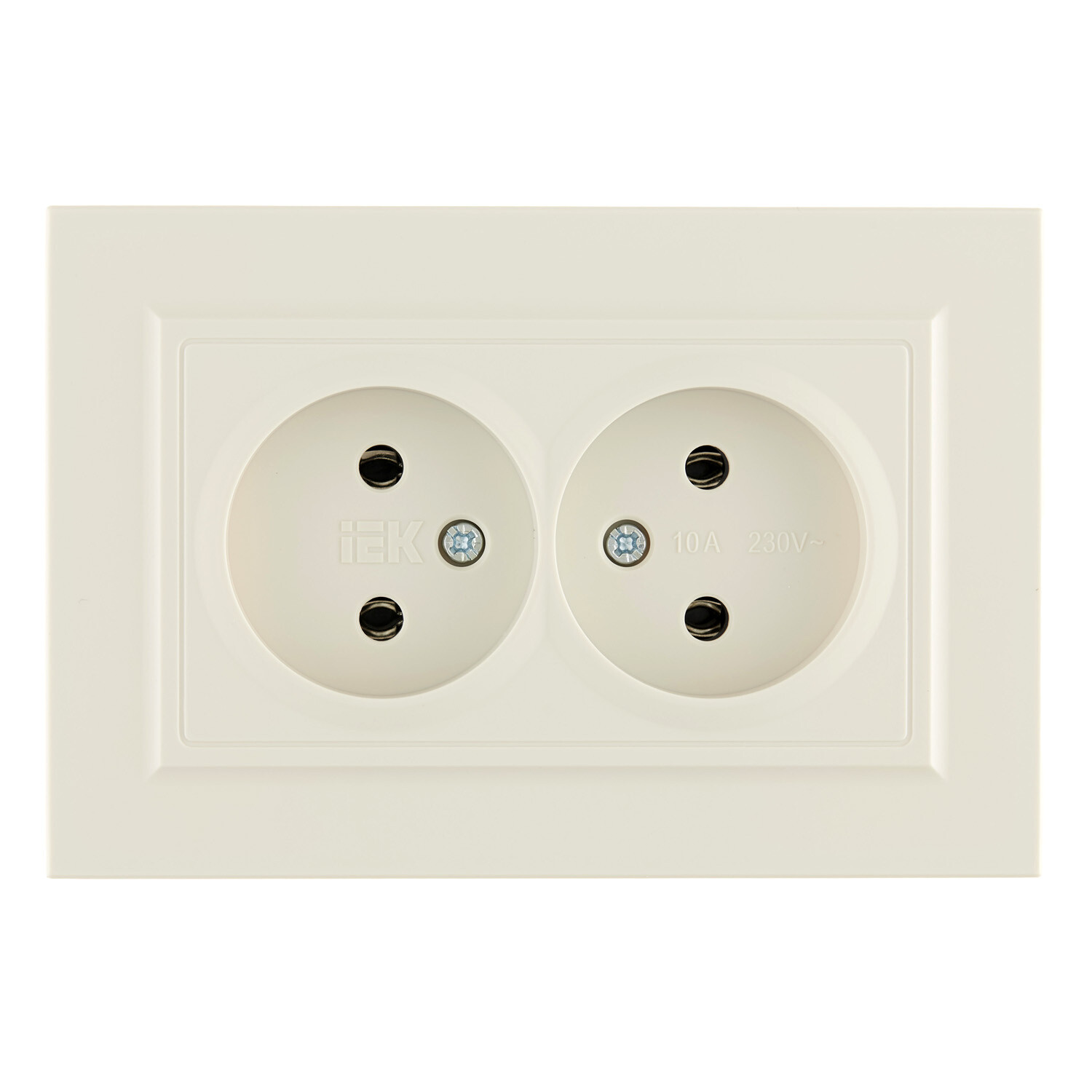 Розетка IEK Brite РС12-2-БрКр встраиваемая бежевая (BR-R20-10-K10-F)
