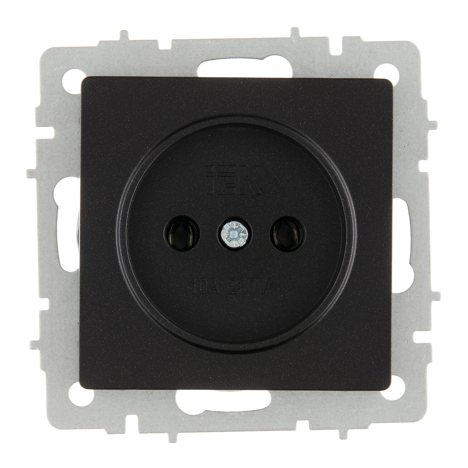 Розетка IEK Brite РС10-1-0-БрЧ встраиваемая черная (BR-R10-10-K02)