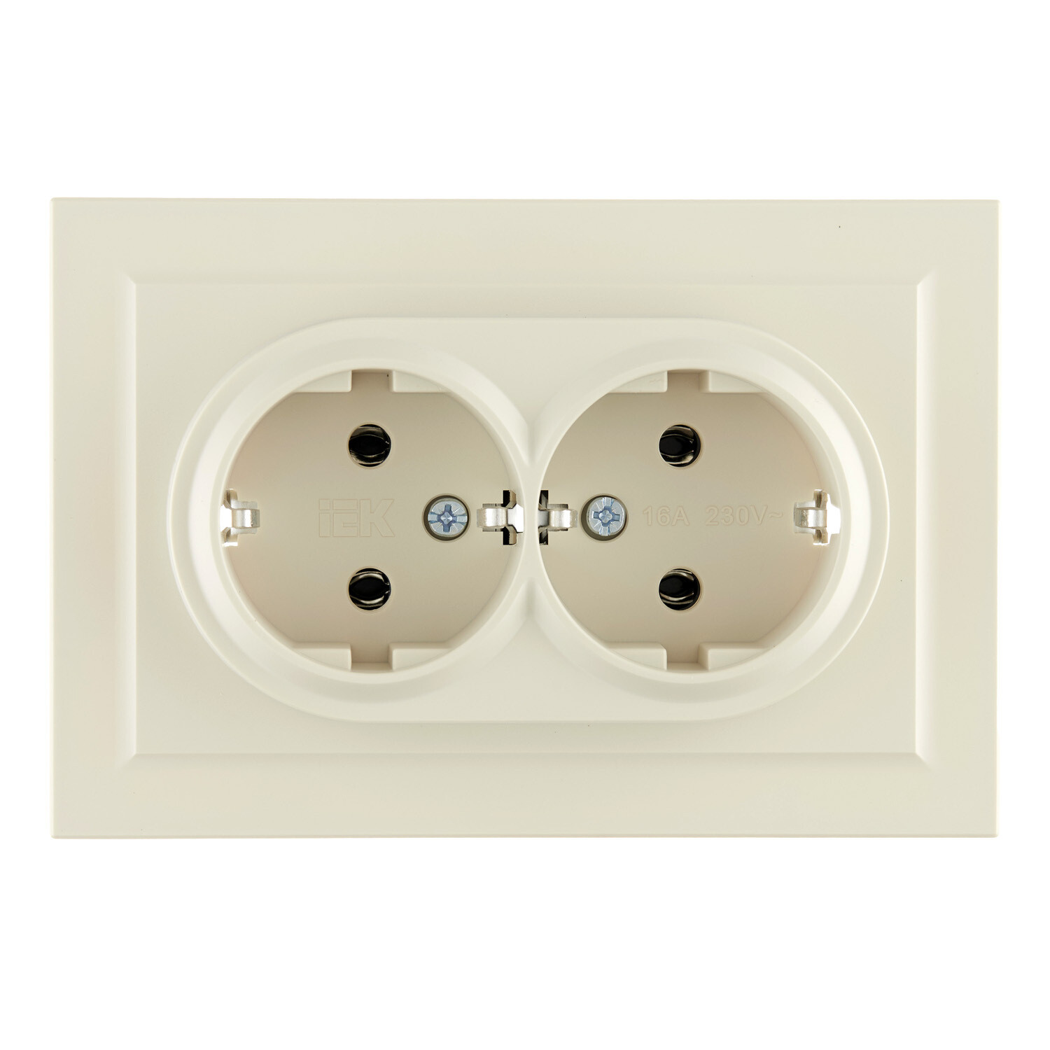 Розетка IEK Brite РС12-3-БрКр встраиваемая бежевая (BR-R21-16-K10-F)