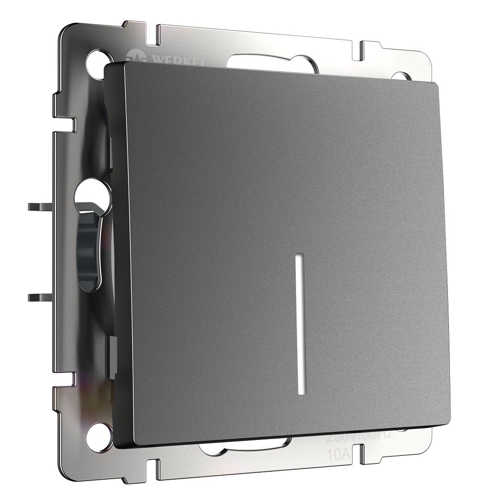 Выключатель Werkel одноклавишный встраиваемый графит матовый (a063096)