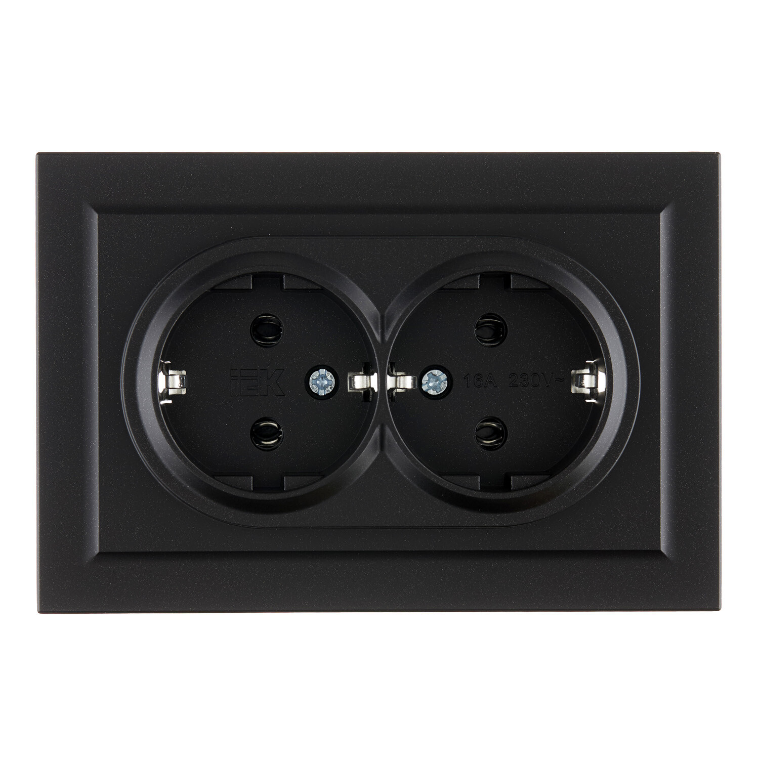 Розетка IEK Brite РС12-3-БрЧ встраиваемая черная (BR-R21-16-K02-F)