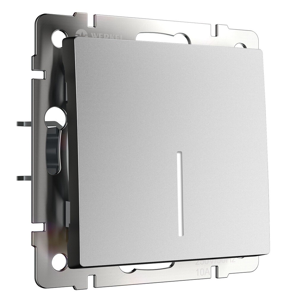 Выключатель Werkel одноклавишный встраиваемый серебряный матовый (a063607)