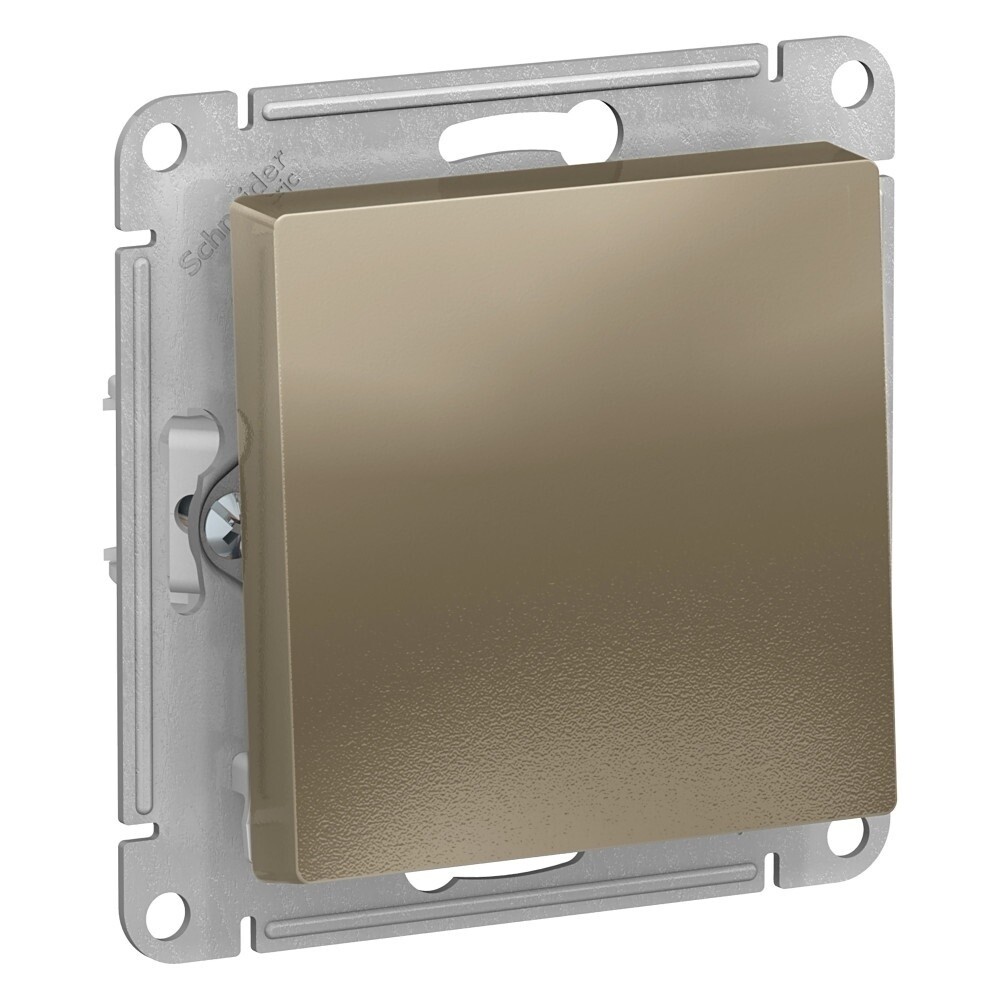 Выключатель Systeme Electric AtlasDesign одноклавишный встраиваемый шампань (ATN000511)