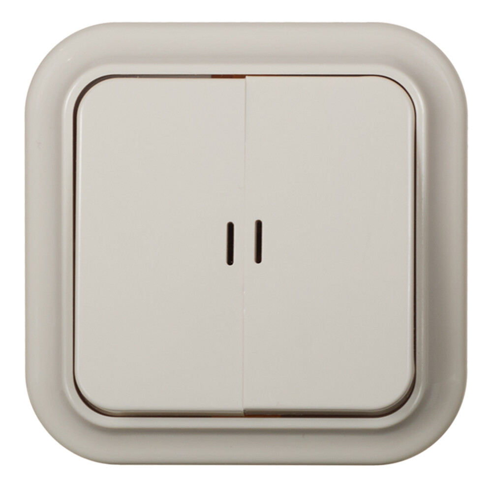 Выключатель Svet двухклавишный накладной бежевый с подсветкой (SV1001-0007)