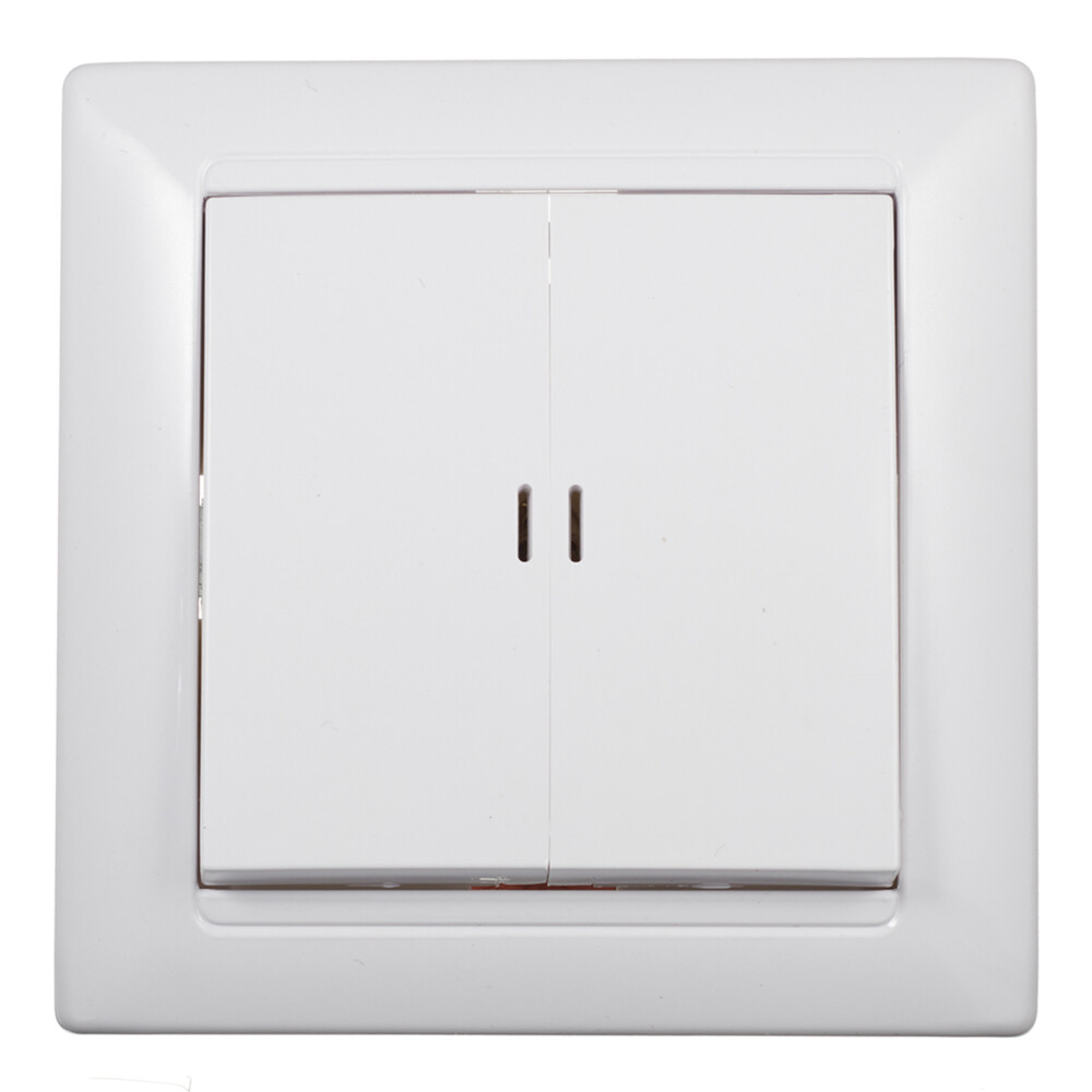 Выключатель Svet двухклавишный встраиваемый белый с подсветкой (SV1001-0010)