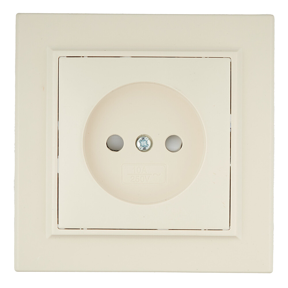 Розетка EKF Минск встраиваемая бежевая со шторками (ERR10-022-200)