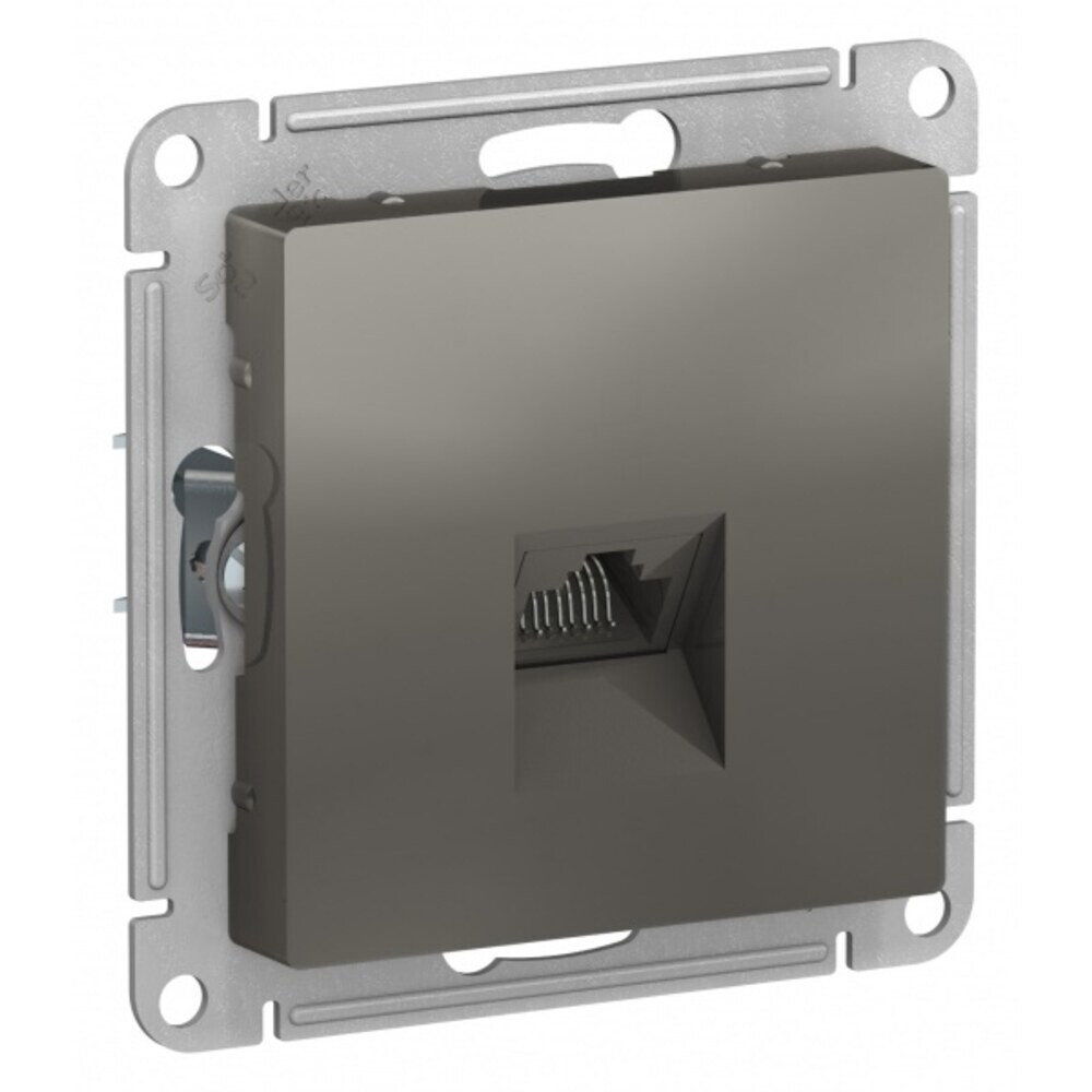 Розетка компьютерная Systeme Electric AtlasDesign встраиваемая сталь RJ45 (ATN000983)