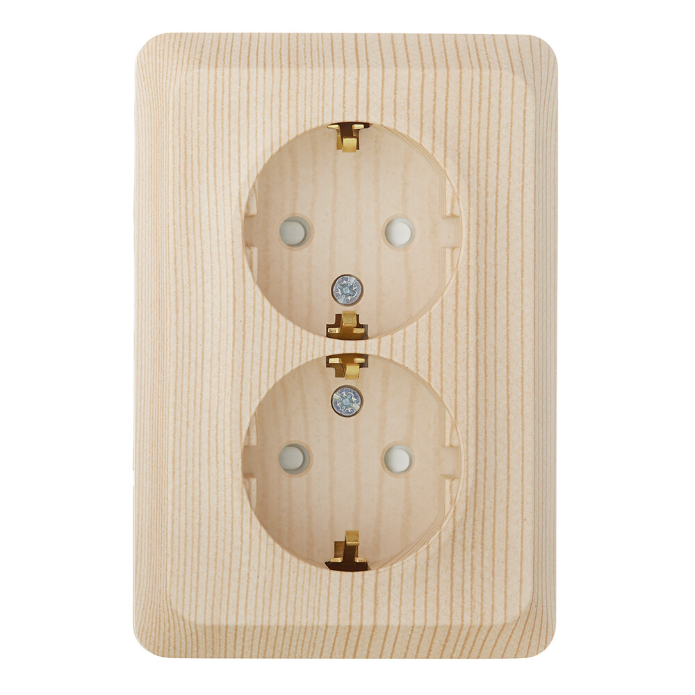 Розетка Systeme Electric Этюд накладная сосна со шторками (PA16-108D)