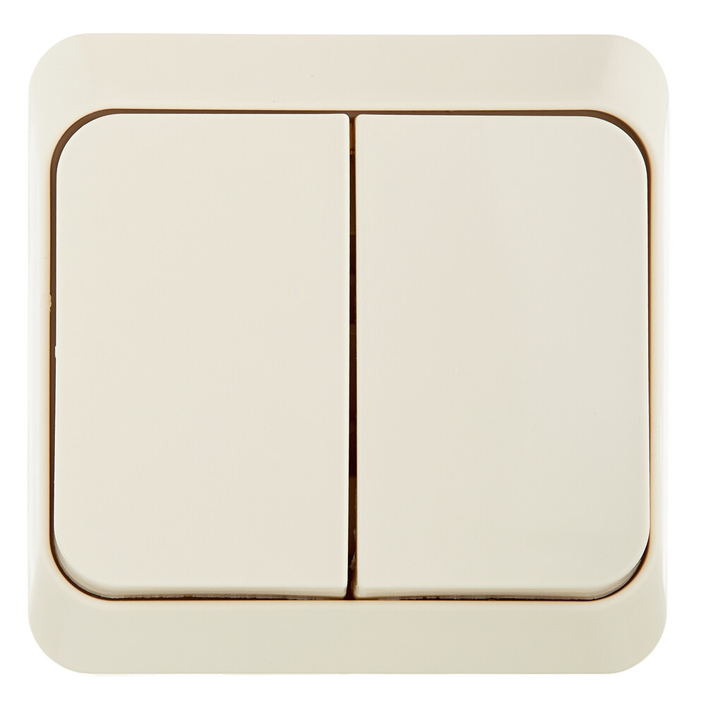 Выключатель Systeme Electric Этюд двухклавишный накладной кремовый с подсветкой (BA10-006K)