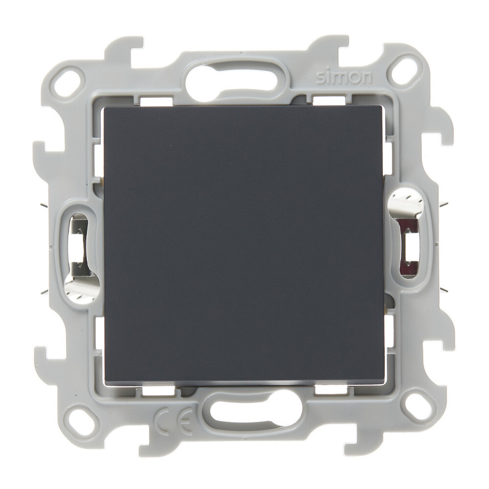 Переключатель Simon 24 Harmonie одноклавишный встраиваемый графит (2420251-038)