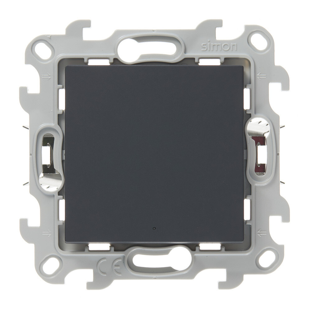 Переключатель Simon 24 Harmonie одноклавишный встраиваемый графит с подсветкой (2420204-038)