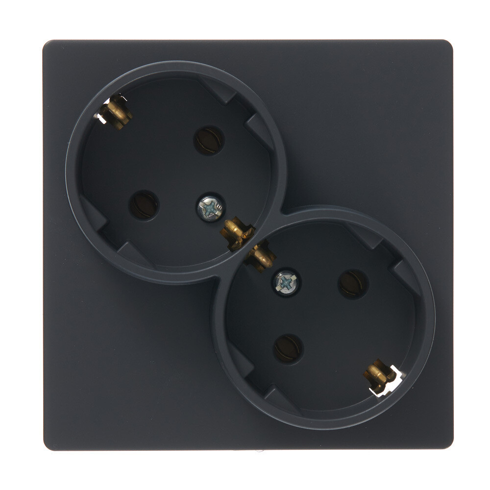 Розетка Simon 24 Harmonie встраиваемая графит (2450459-038)