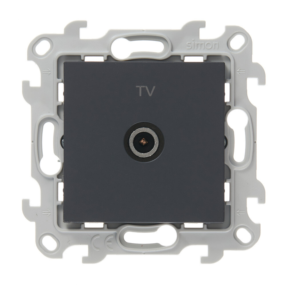 Розетка телевизионная Simon 24 Harmonie встраиваемая графит (2450477-038)
