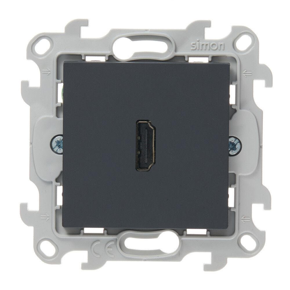 Розетка HDMI Simon 24 Harmonie встраиваемая графит (2411094-038)