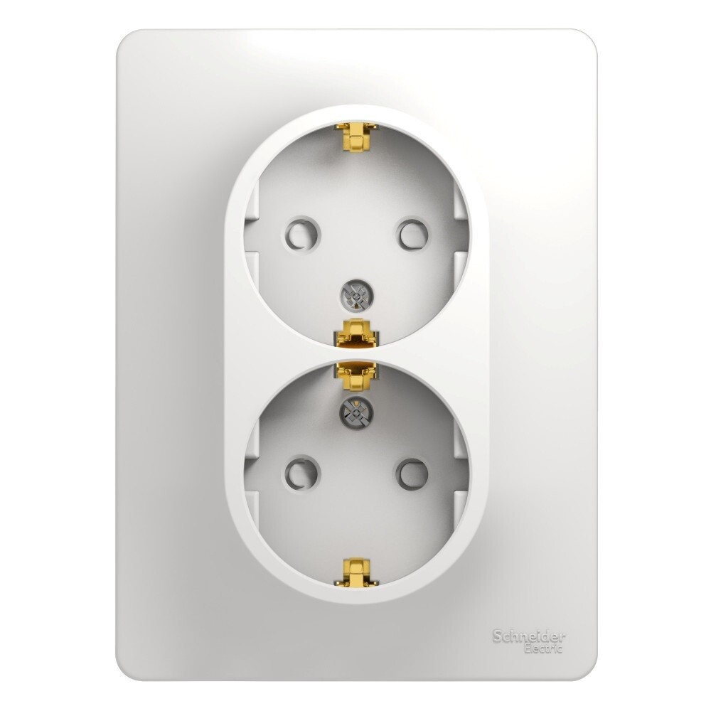 Розетка Systeme Electric Glossa встраиваемая белая со шторками (GSL000126)