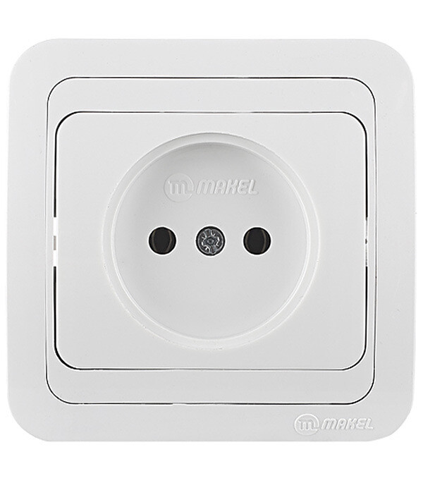 Розетка Makel Mimoza встраиваемая белая керамика (12002)