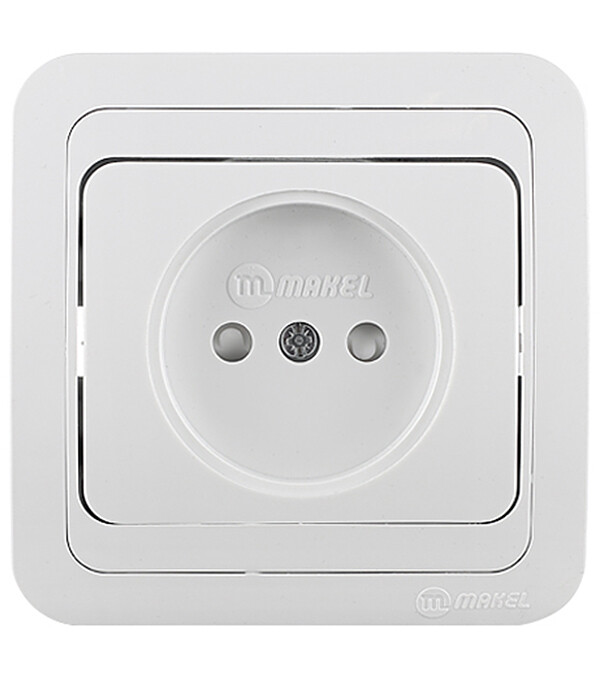 Розетка Makel Mimoza встраиваемая белая со шторками (12052)