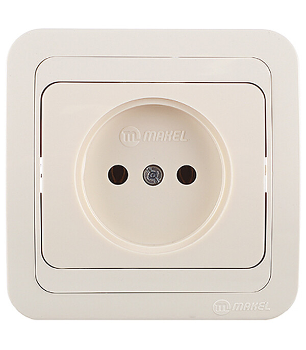 Розетка Makel Mimoza встраиваемая бежевая керамика (25002)